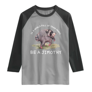Watercolor Jimothy the Raccoon Raglan Shirt In A World Full Of Trash Pandas Be A Jimothy