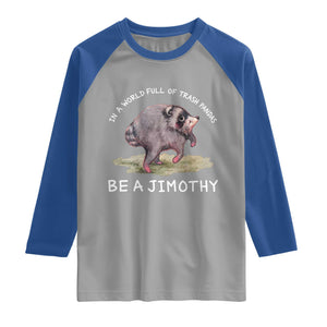 Watercolor Jimothy the Raccoon Raglan Shirt In A World Full Of Trash Pandas Be A Jimothy
