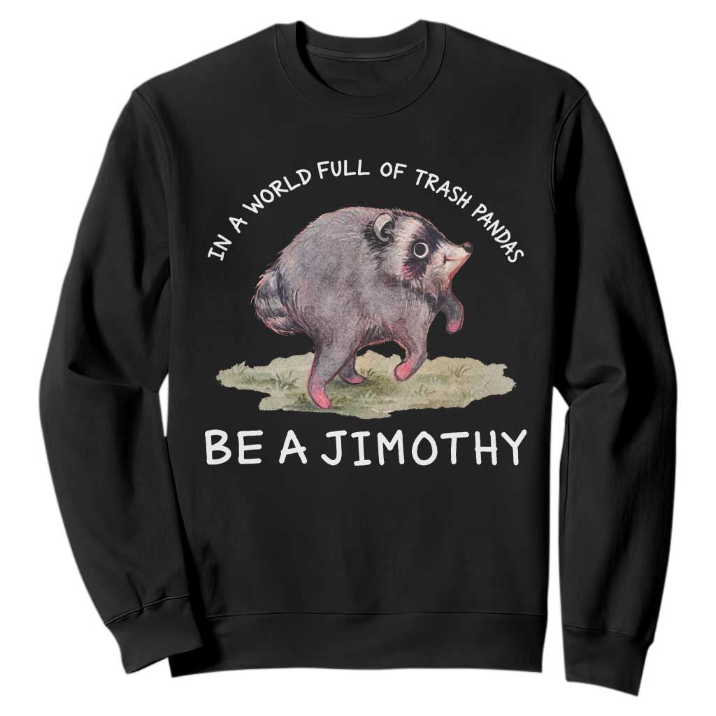 Watercolor Jimothy the Raccoon Sweatshirt In A World Full Of Trash Pandas Be A Jimothy