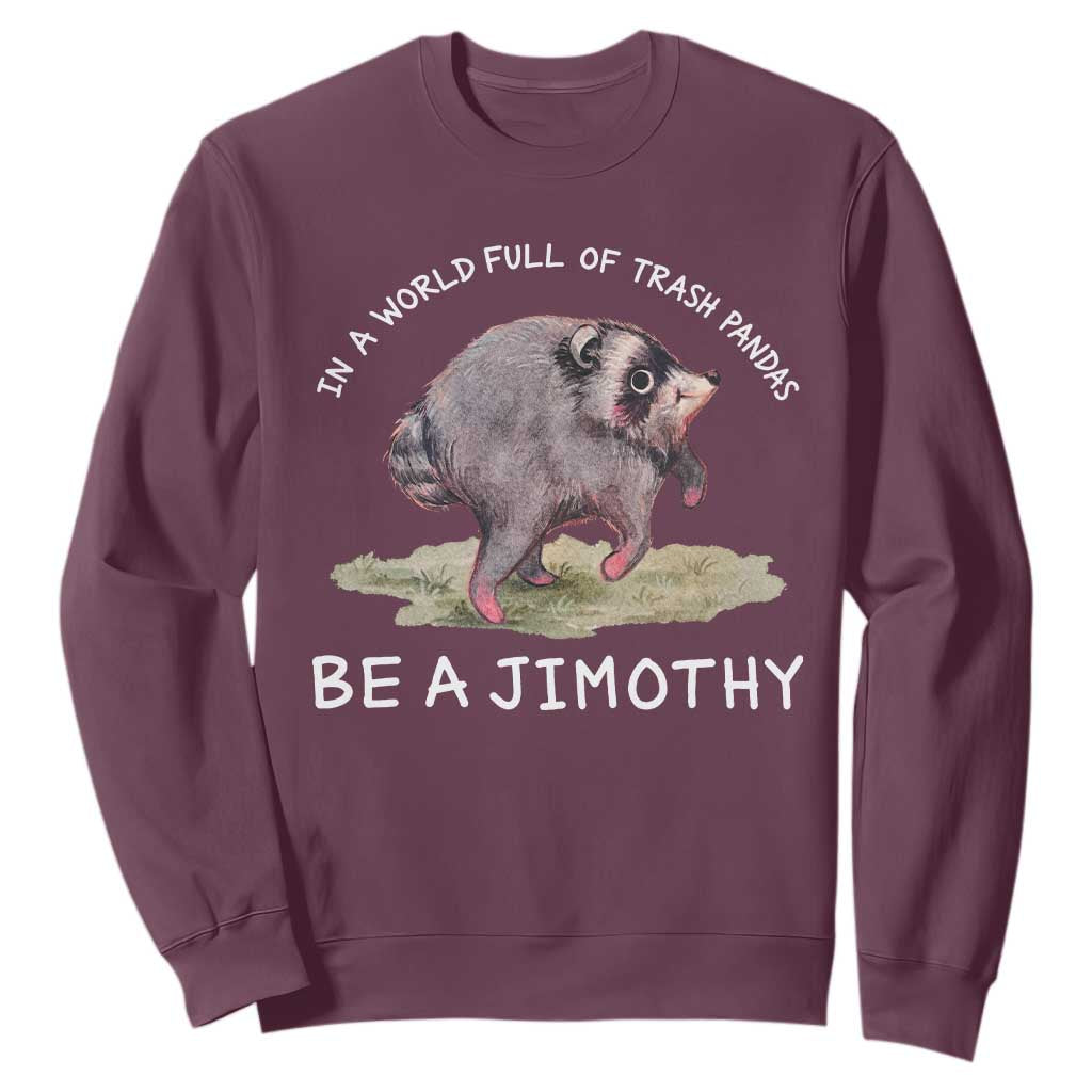 Watercolor Jimothy the Raccoon Sweatshirt In A World Full Of Trash Pandas Be A Jimothy