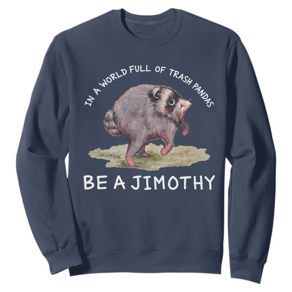 Watercolor Jimothy the Raccoon Sweatshirt In A World Full Of Trash Pandas Be A Jimothy