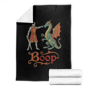 Boop Medieval Knight Dragon Throw Blanket Funny Ren Faire Dark Fantasy