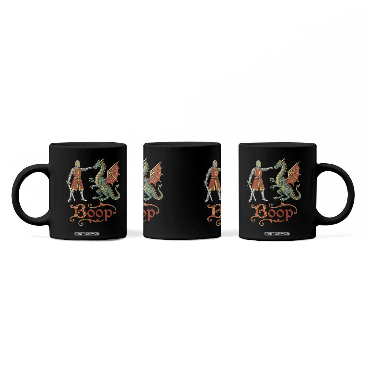 Boop Medieval Knight Dragon Coffee Mug Funny Ren Faire Dark Fantasy