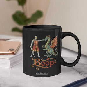 Boop Medieval Knight Dragon Coffee Mug Funny Ren Faire Dark Fantasy