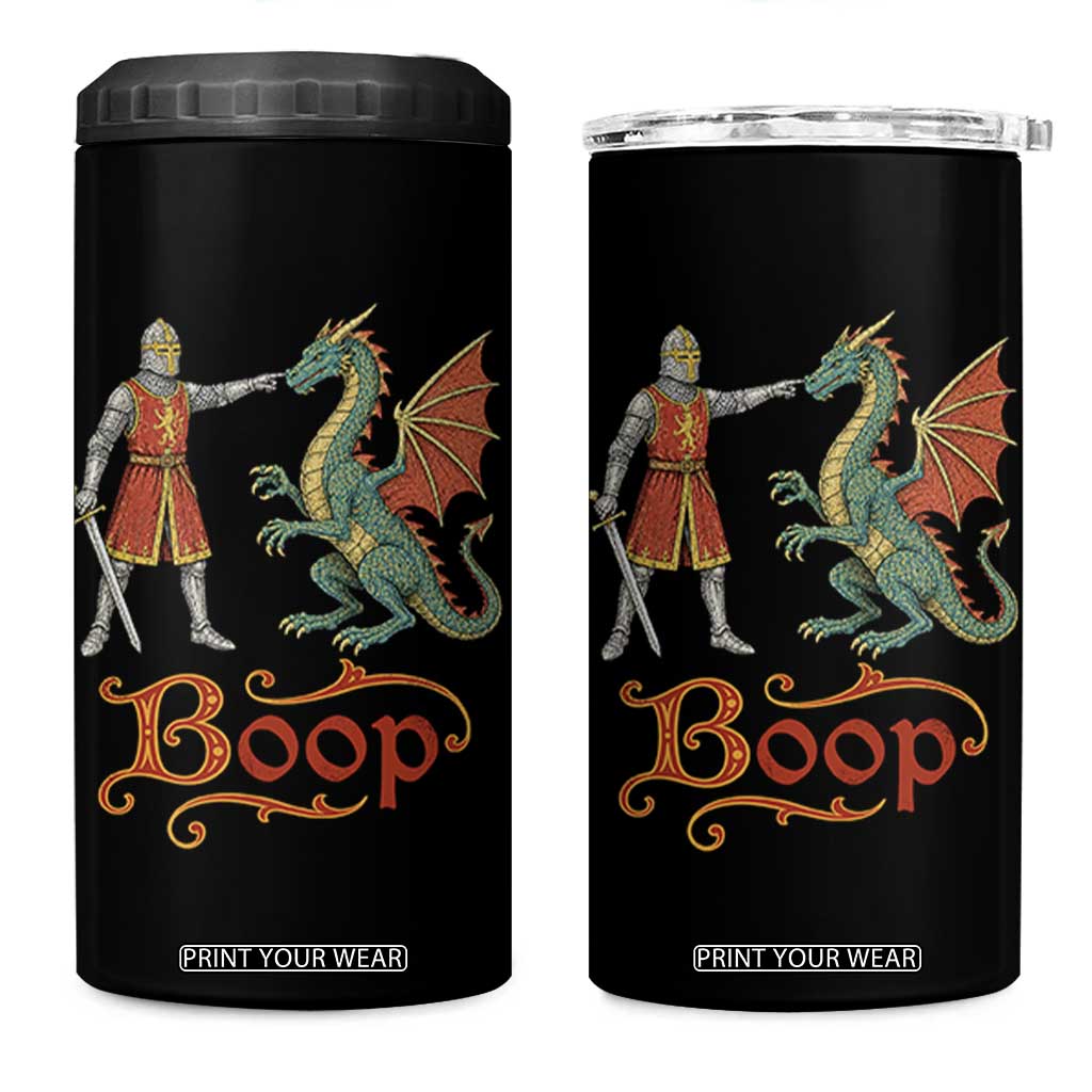 Boop Medieval Knight Dragon 4 in 1 Can Cooler Tumbler Funny Ren Faire Dark Fantasy