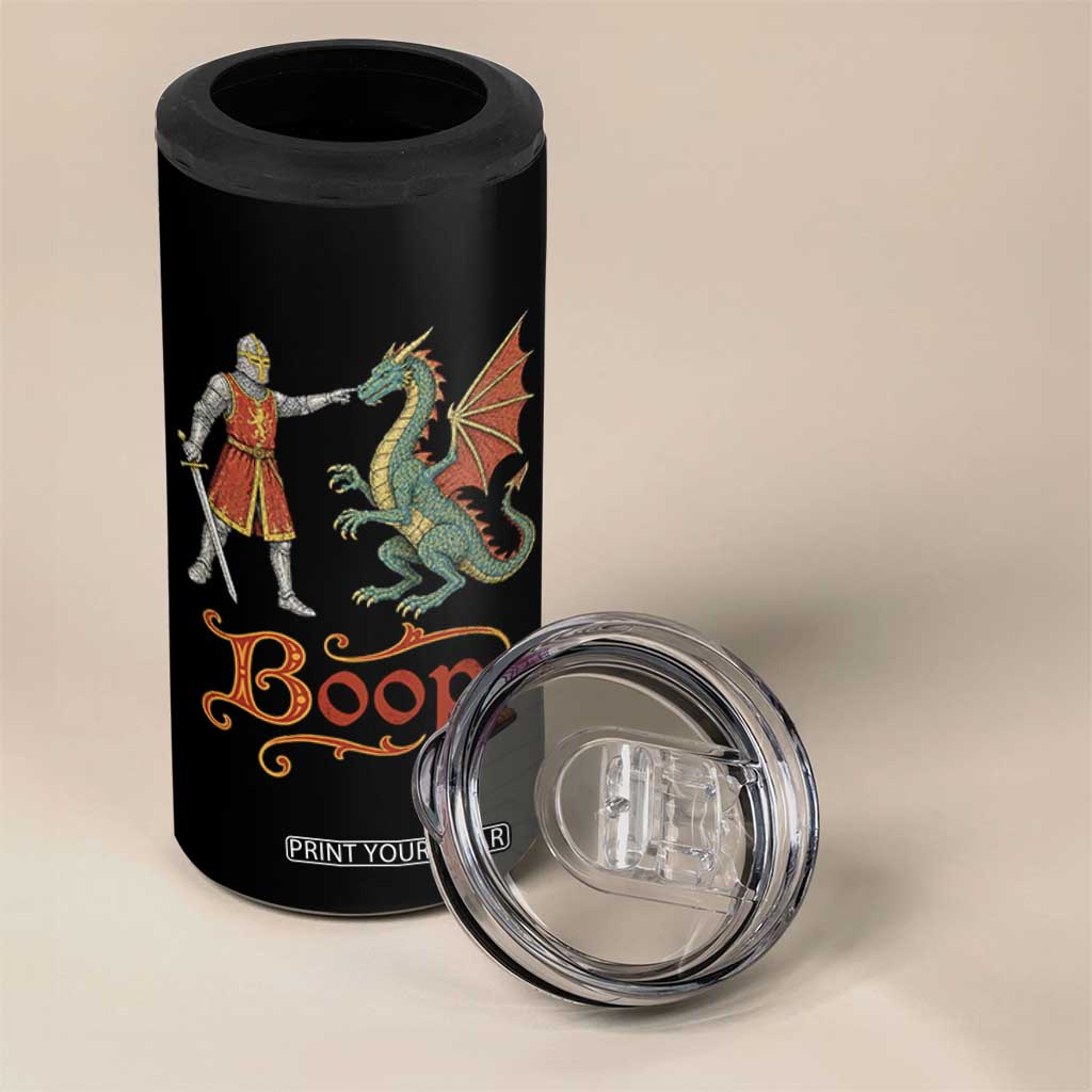 Boop Medieval Knight Dragon 4 in 1 Can Cooler Tumbler Funny Ren Faire Dark Fantasy