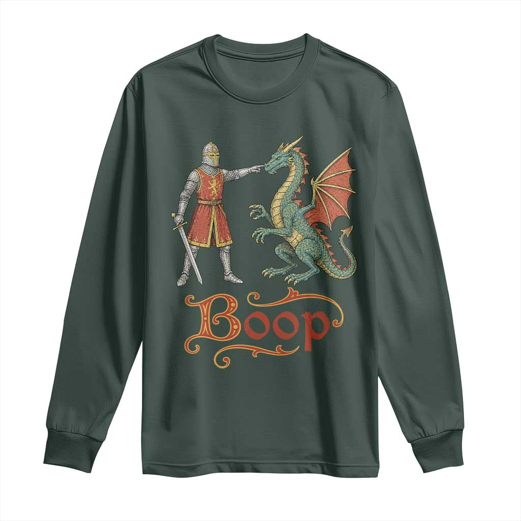 Boop Medieval Knight Dragon Long Sleeve Shirt Funny Ren Faire Dark Fantasy