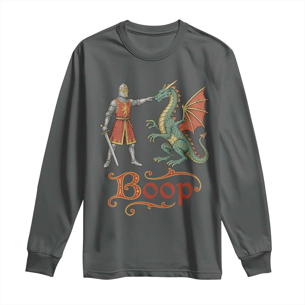 Boop Medieval Knight Dragon Long Sleeve Shirt Funny Ren Faire Dark Fantasy