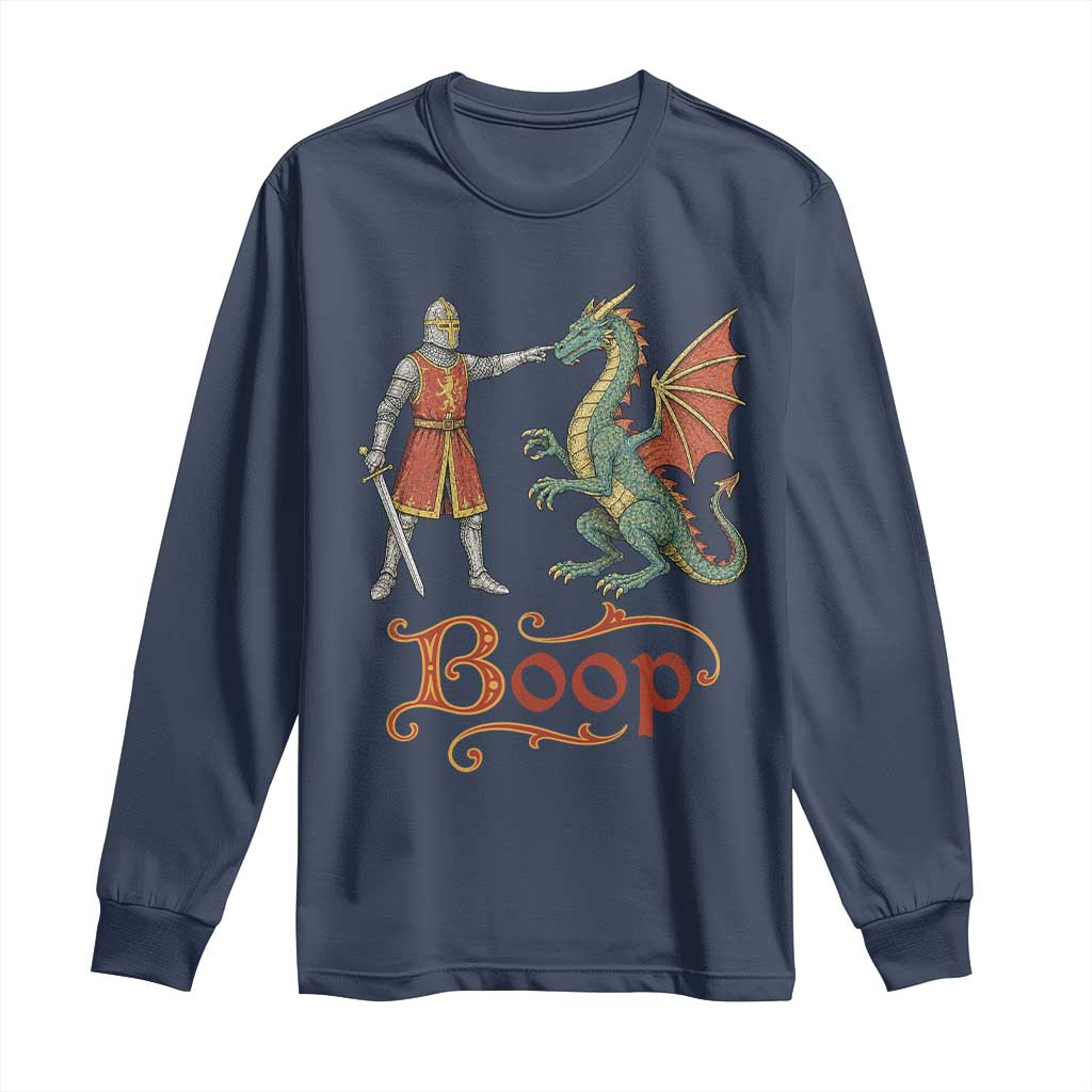 Boop Medieval Knight Dragon Long Sleeve Shirt Funny Ren Faire Dark Fantasy
