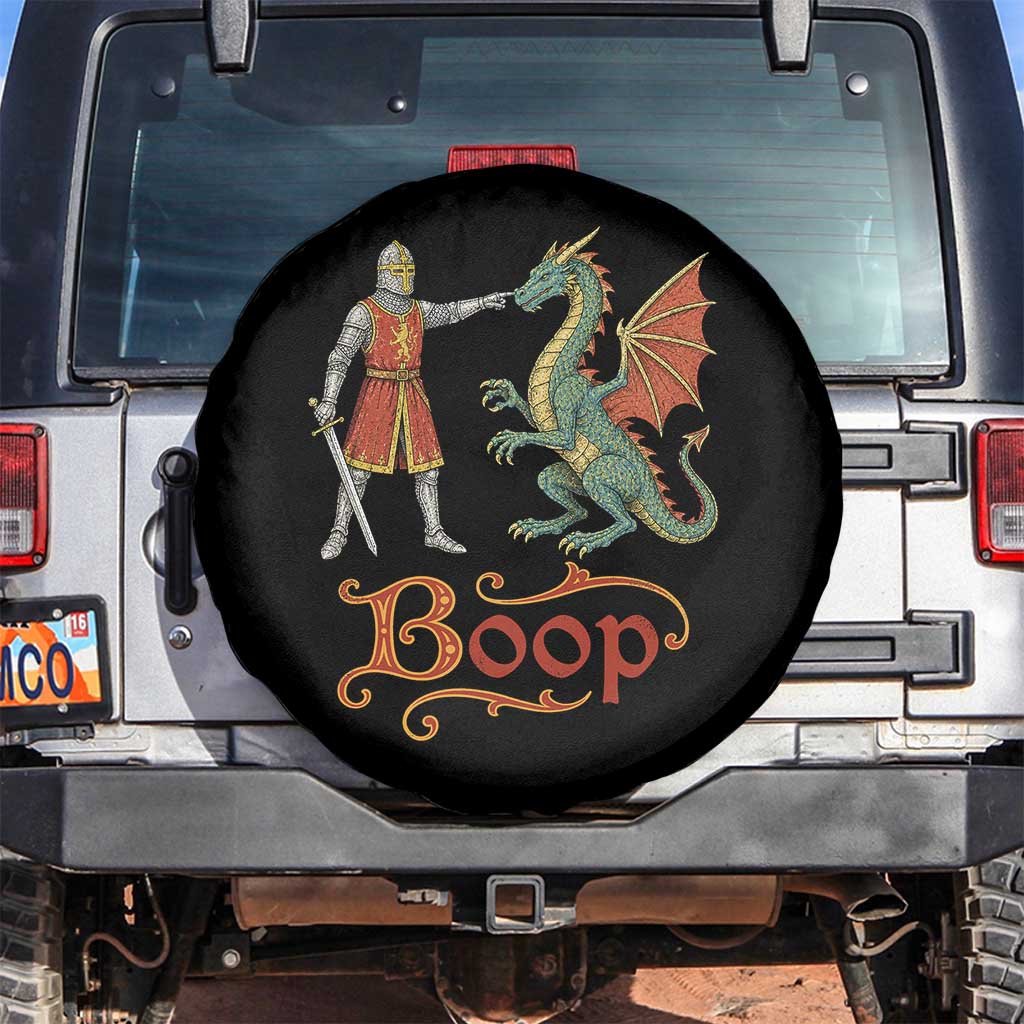 Boop Medieval Knight Dragon Spare Tire Cover Funny Ren Faire Dark Fantasy