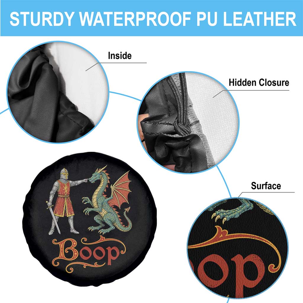 Boop Medieval Knight Dragon Spare Tire Cover Funny Ren Faire Dark Fantasy