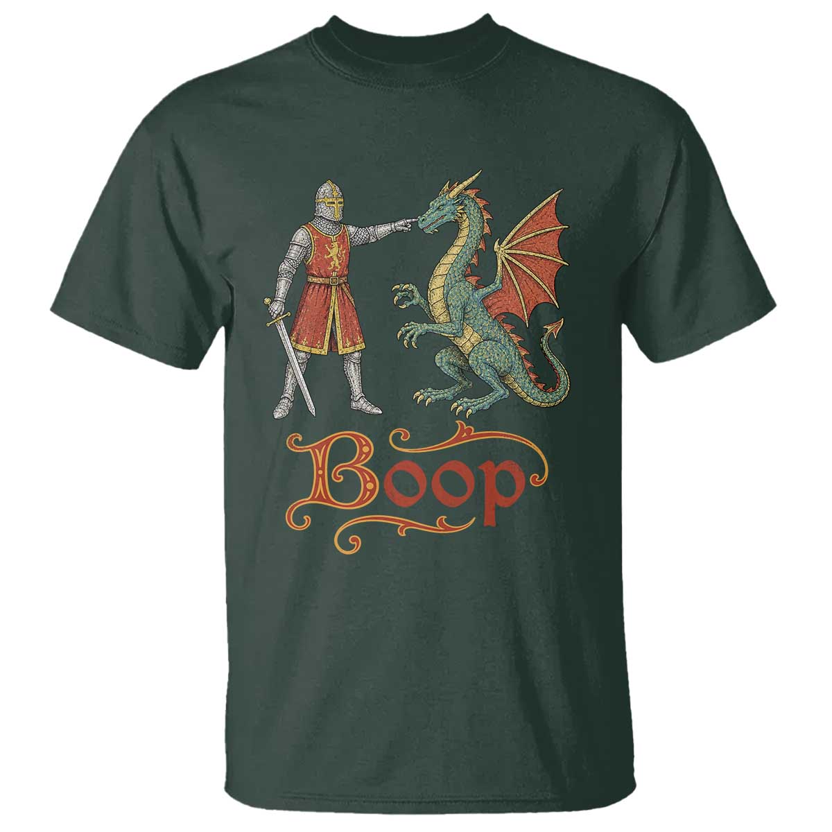 Boop Medieval Knight Dragon T Shirt Funny Ren Faire Dark Fantasy