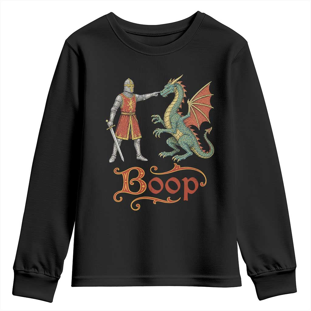 Boop Medieval Knight Dragon Youth Sweatshirt Funny Ren Faire Dark Fantasy TS11 Black Print Your Wear