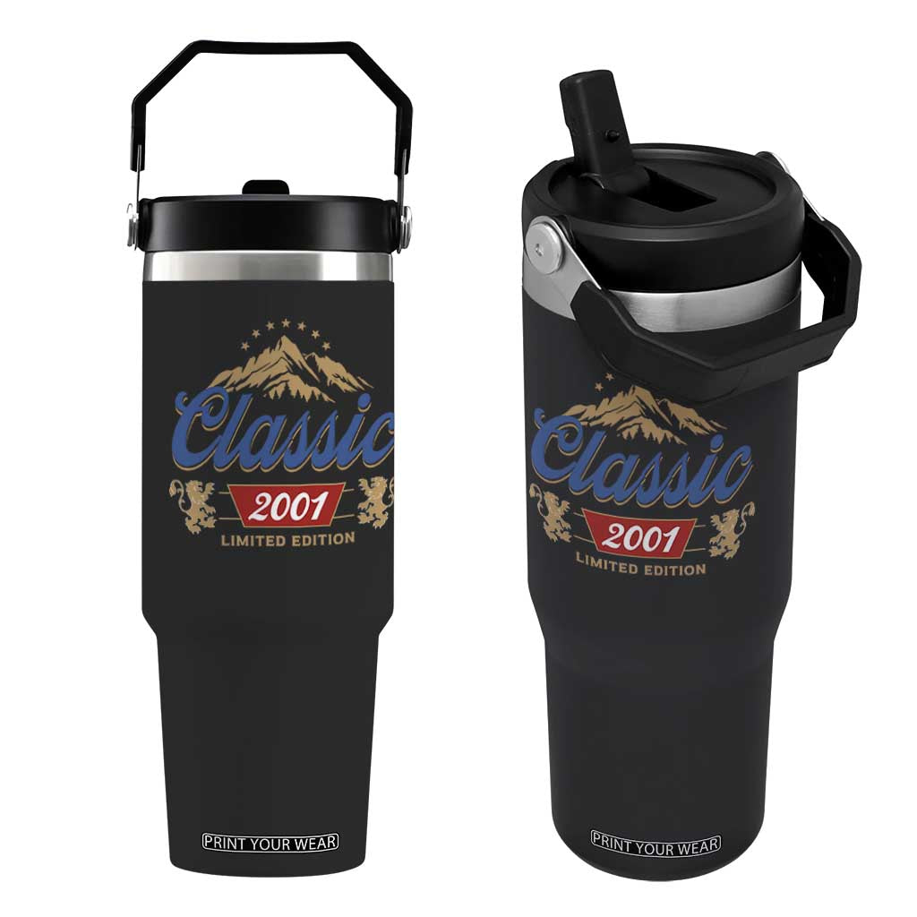 25th Birthday Beer Classic 2001 Limited Edition Flip Straw Tumbler Funny Gifts for 25 Year Olds