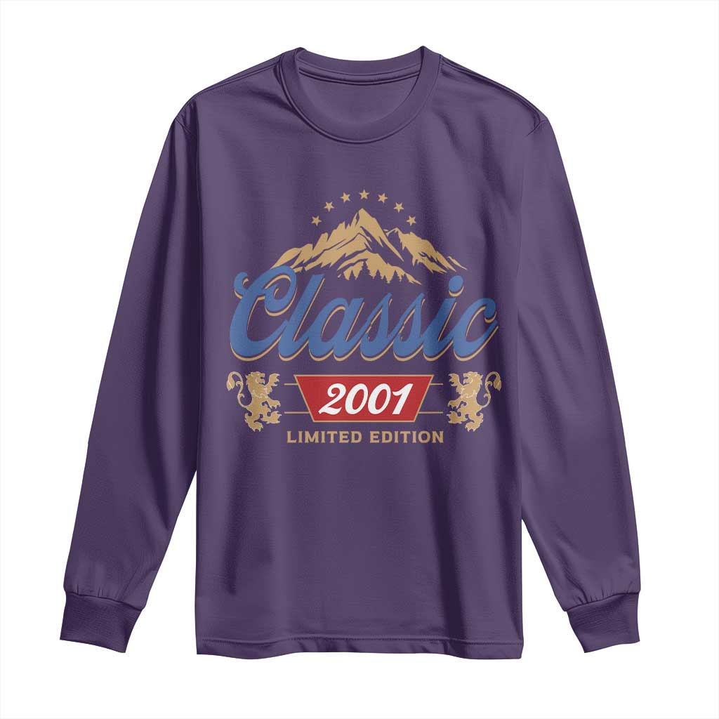 25th Birthday Beer Classic 2001 Limited Edition Long Sleeve Shirt Funny Gifts for 25 Year Olds