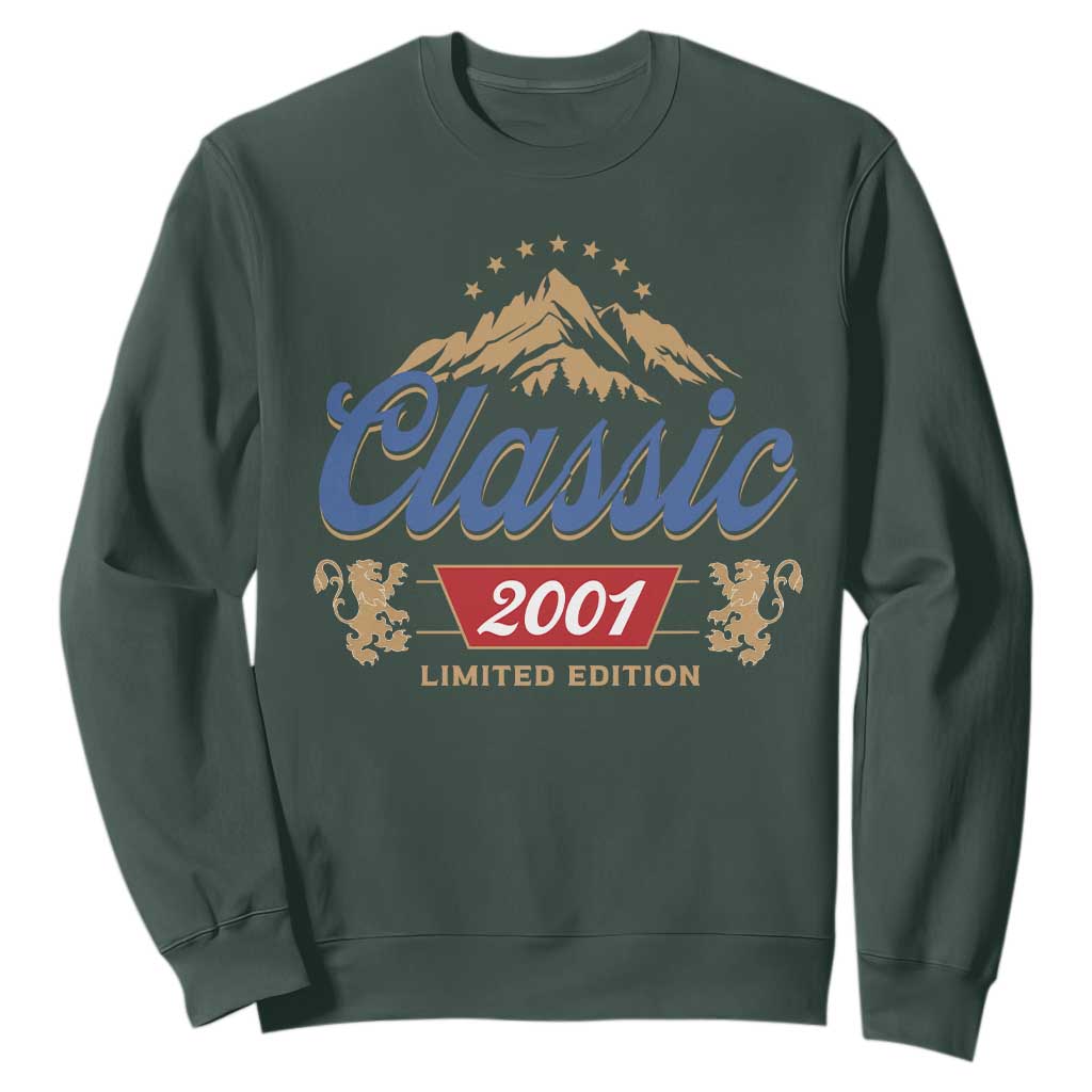 25th Birthday Beer Classic 2001 Limited Edition Sweatshirt Funny Gifts for 25 Year Olds