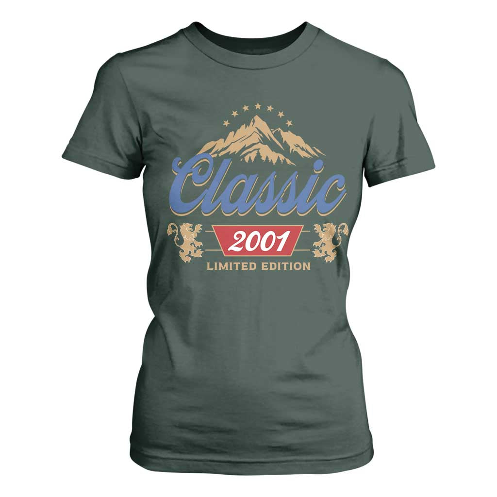 25th Birthday Beer Classic 2001 Limited Edition T Shirt For Women Funny Gifts for 25 Year Olds