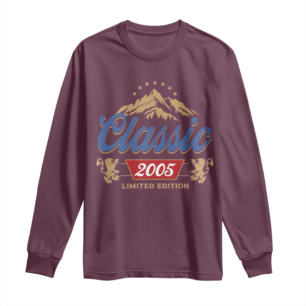 21st Birthday Beer Classic 2005 Limited Edition Long Sleeve Shirt Funny Gifts for 21 Year Olds