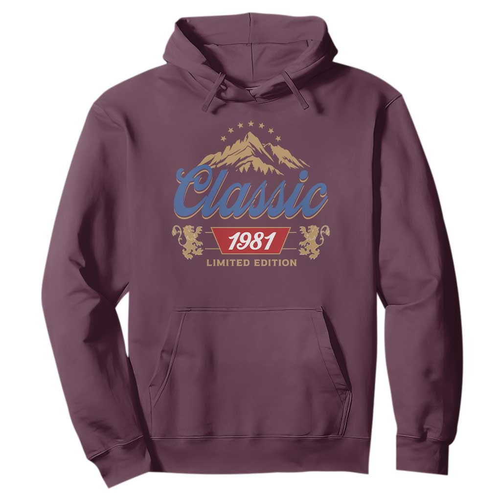 45th Birthday Beer Classic 1981 Limited Edition Hoodie Funny Gifts for 45 Year Olds