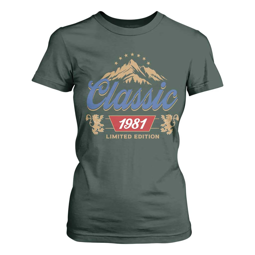 45th Birthday Beer Classic 1981 Limited Edition T Shirt For Women Funny Gifts for 45 Year Olds