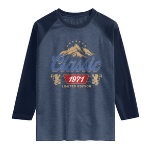 55th Birthday Beer Classic 1971 Limited Edition Raglan Shirt Funny Gifts for 55 Year Olds