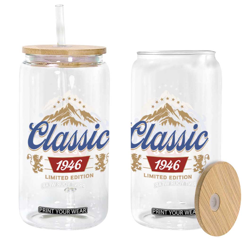 80th Birthday Beer Classic 1946 Limited Edition Glass Can Funny Gifts for 80 Year Olds