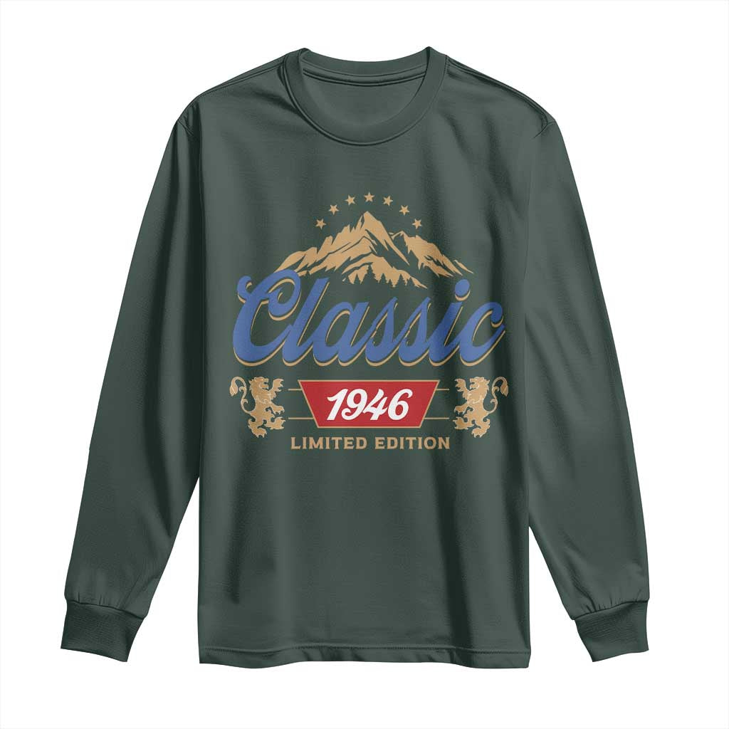 80th Birthday Beer Classic 1946 Limited Edition Long Sleeve Shirt Funny Gifts for 80 Year Olds