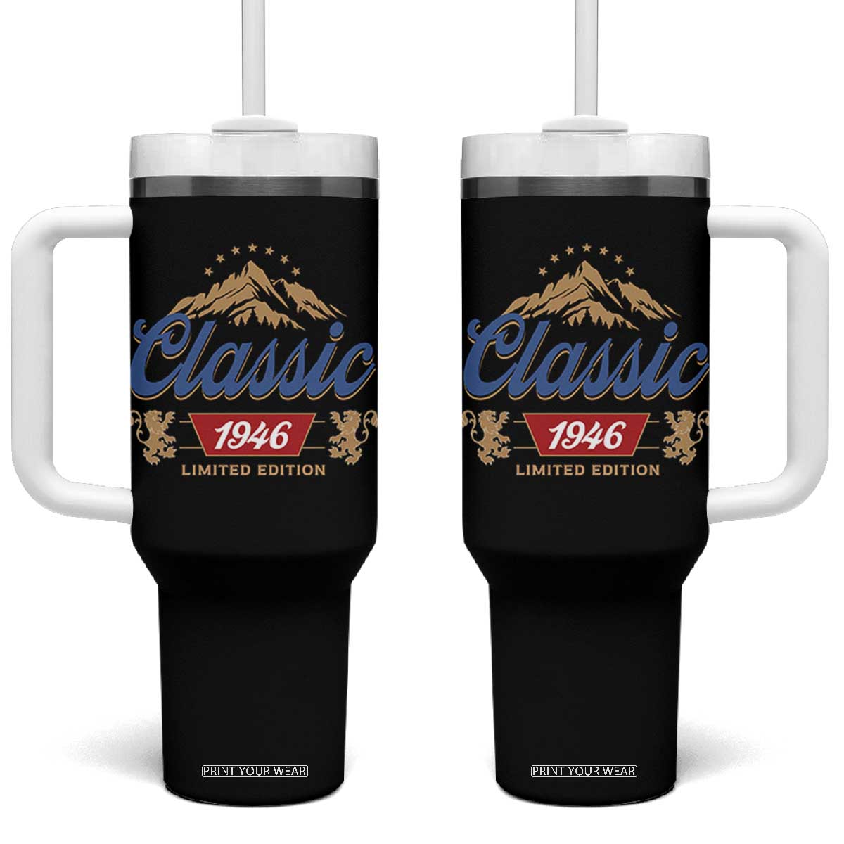 80th Birthday Beer Classic 1946 Limited Edition Tumbler With Handle Funny Gifts for 80 Year Olds