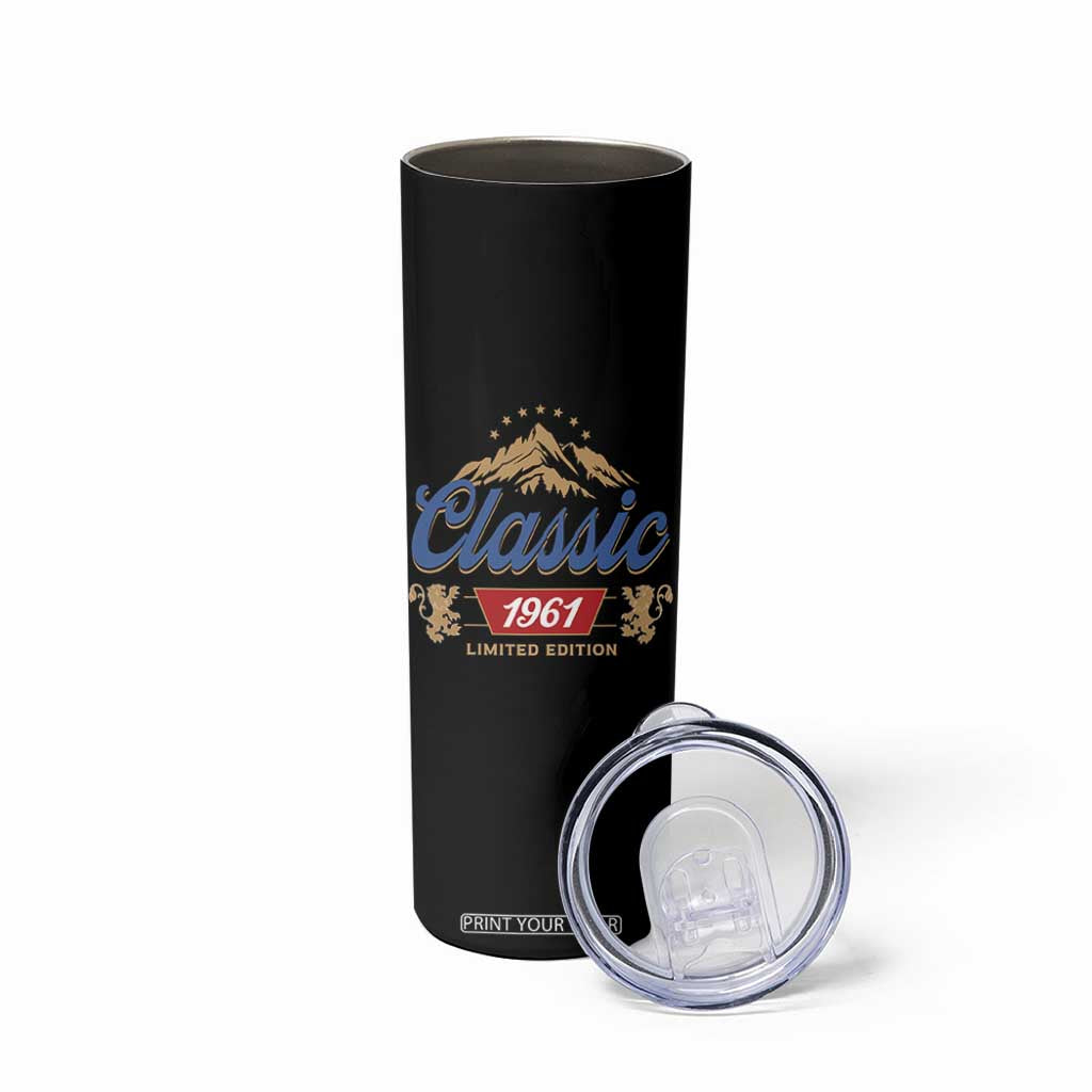 65th Birthday Beer Classic 1961 Limited Edition Skinny Tumbler Funny Gifts for 65 Year Olds