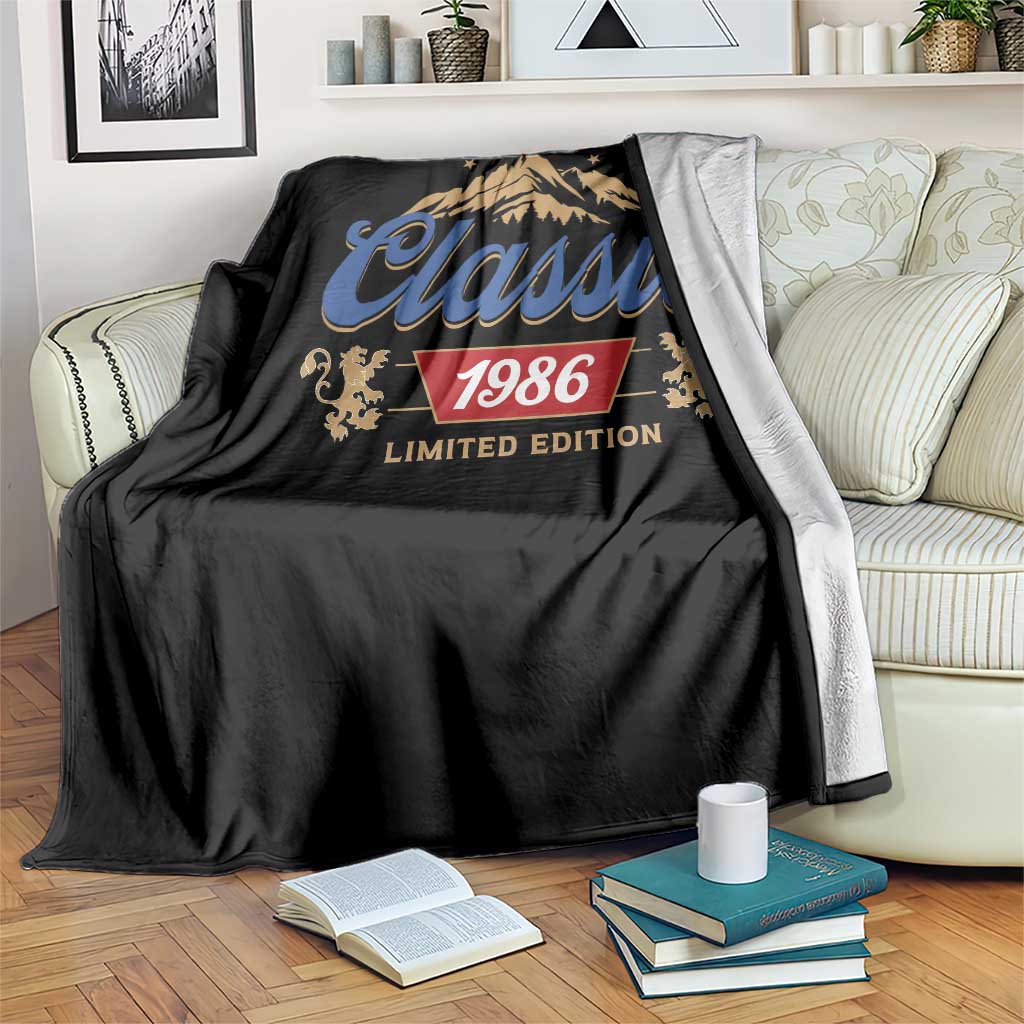 40th Birthday Beer Classic 1986 Limited Edition Throw Blanket Funny Gifts for 40 Year Olds