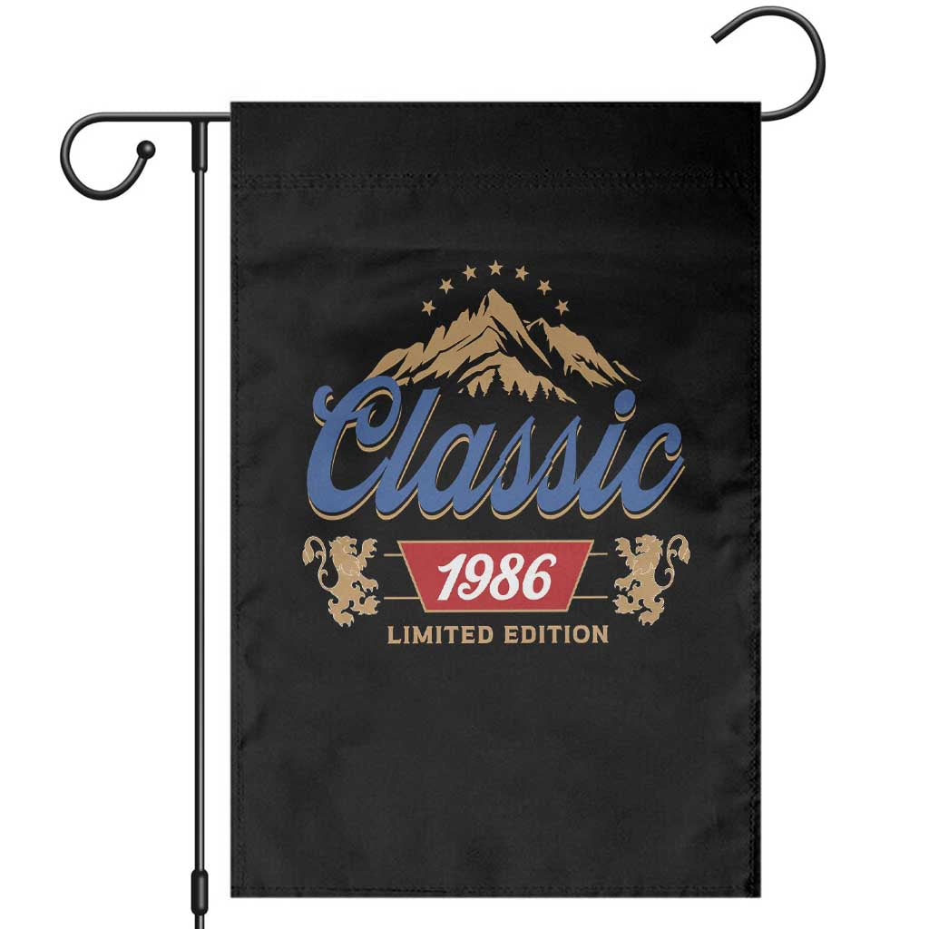 40th Birthday Beer Classic 1986 Limited Edition Garden Flag Funny Gifts for 40 Year Olds