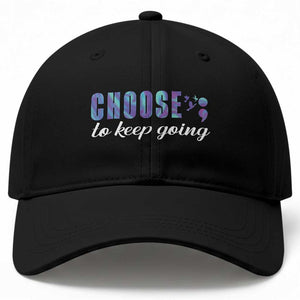 Suicide Prevention Awareness Baseball Cap Choose To Keep Going Semicolon Birds