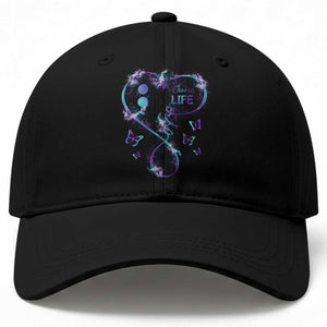 Suicide Prevention Awareness Baseball Cap Choose Life Love Heart Semicolon Butterfly
