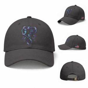 Suicide Prevention Awareness Baseball Cap Choose Life Love Heart Semicolon Butterfly
