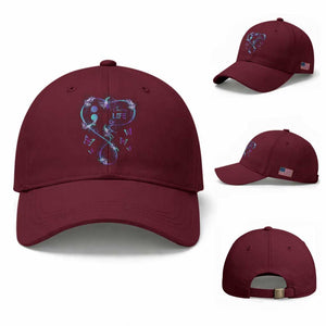 Suicide Prevention Awareness Baseball Cap Choose Life Love Heart Semicolon Butterfly