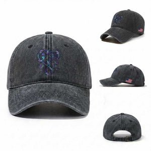Suicide Prevention Awareness Washed Cotton Baseball Cap Choose Life Love Heart Semicolon Butterfly