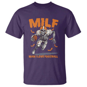 Funny Football Lover T Shirt MILF Man I Love Football Skeleton Player Bat TS11 Purple Print Your Wear