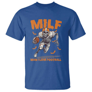 Funny Football Lover T Shirt MILF Man I Love Football Skeleton Player Bat TS11 Royal Blue Print Your Wear