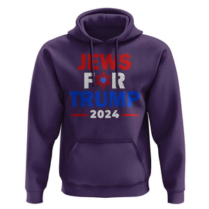 Jews for Trump 2024 Hoodie Hebrew Trump Supporter Star of David TS11 Purple Print Your Wear