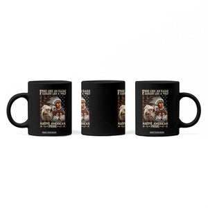 Native American Pride Coffee Mug Free Like An Eagle Fearless Like A Wolf Vintage Flag TS11 Print Your Wear