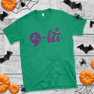 Funny Harris Halloween T Shirt Comma La Cat Witch Punctuation Kamala For President TS11 Irish Green Print Your Wear