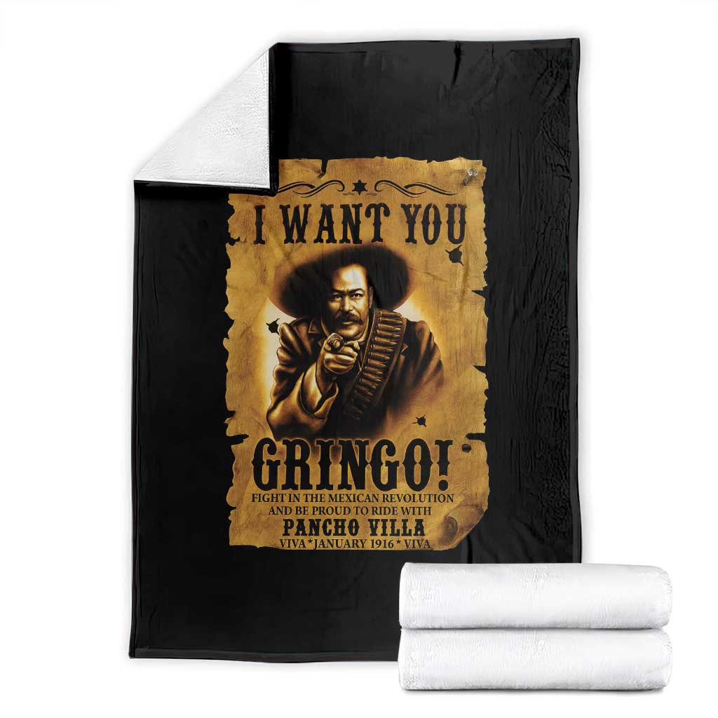 Pancho Villa Throw Blanket I Want You Gringo Fight In The Mexican Revolution TS11 Black Print Your Wear