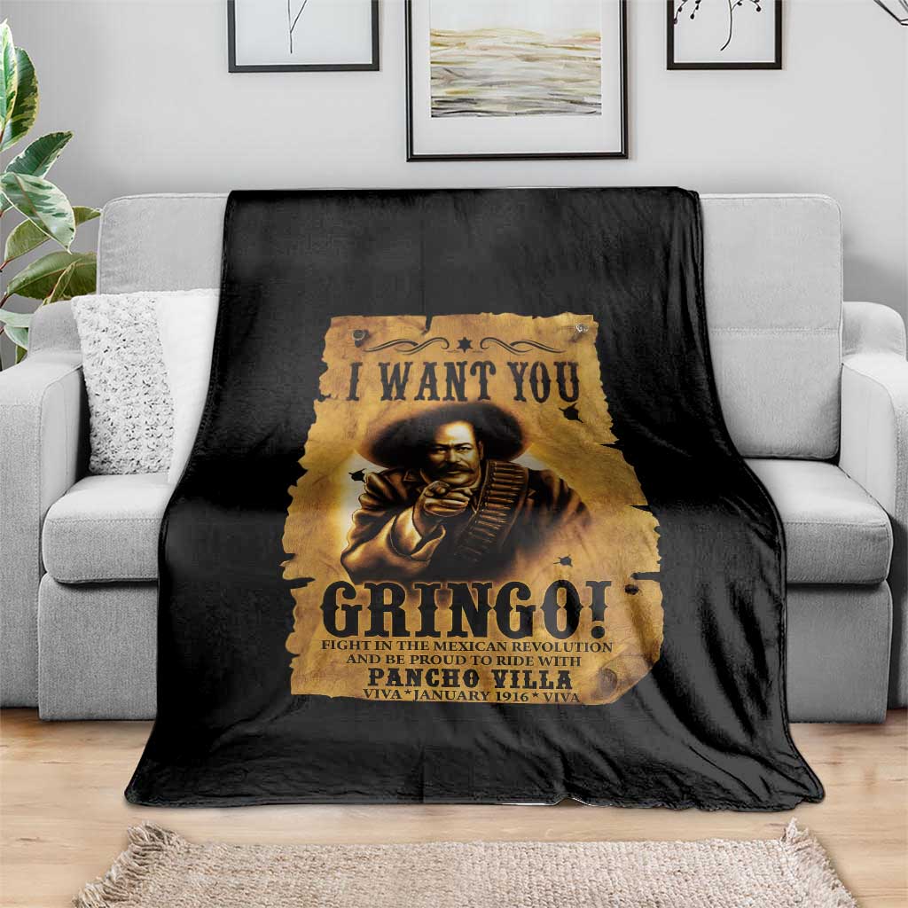Pancho Villa Throw Blanket I Want You Gringo Fight In The Mexican Revolution TS11 Print Your Wear