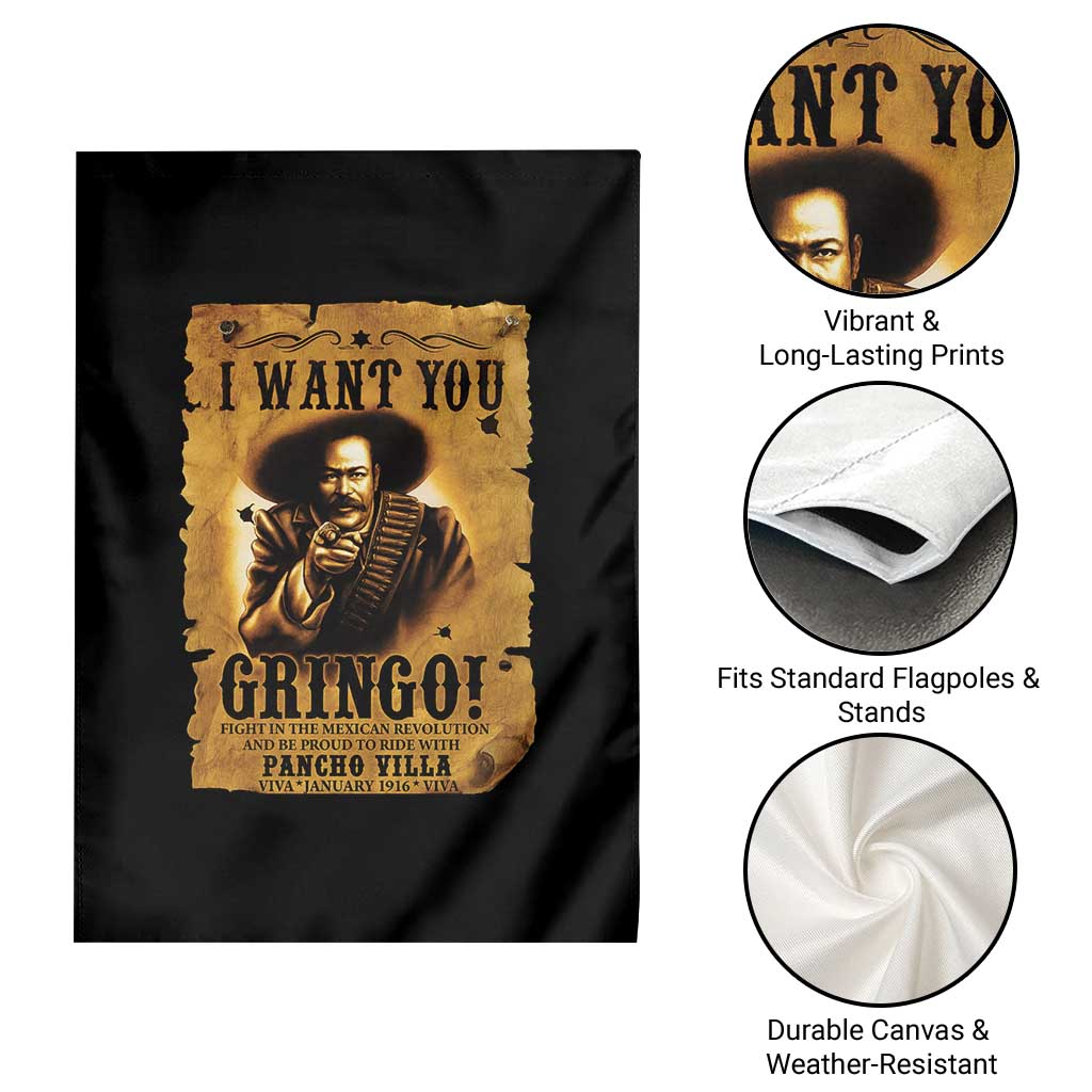 Pancho Villa Garden Flag I Want You Gringo Fight In The Mexican Revolution TS11 Print Your Wear