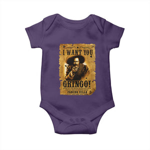 Pancho Villa Baby Onesie I Want You Gringo Fight In The Mexican Revolution TS11 Purple Print Your Wear