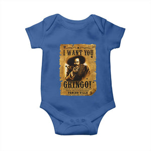 Pancho Villa Baby Onesie I Want You Gringo Fight In The Mexican Revolution TS11 Royal Blue Print Your Wear