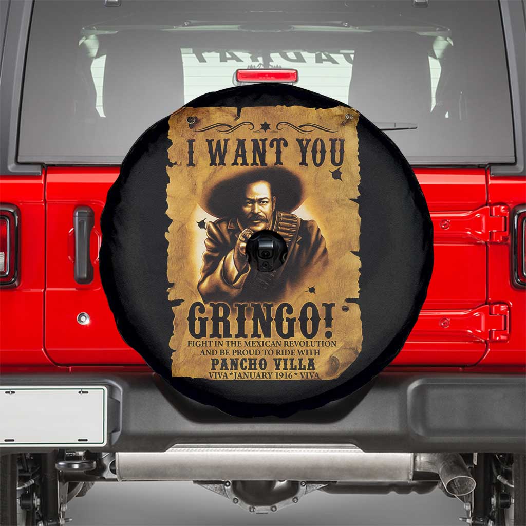 Pancho Villa Spare Tire Cover I Want You Gringo Fight In The Mexican Revolution TS11 Black Print Your Wear