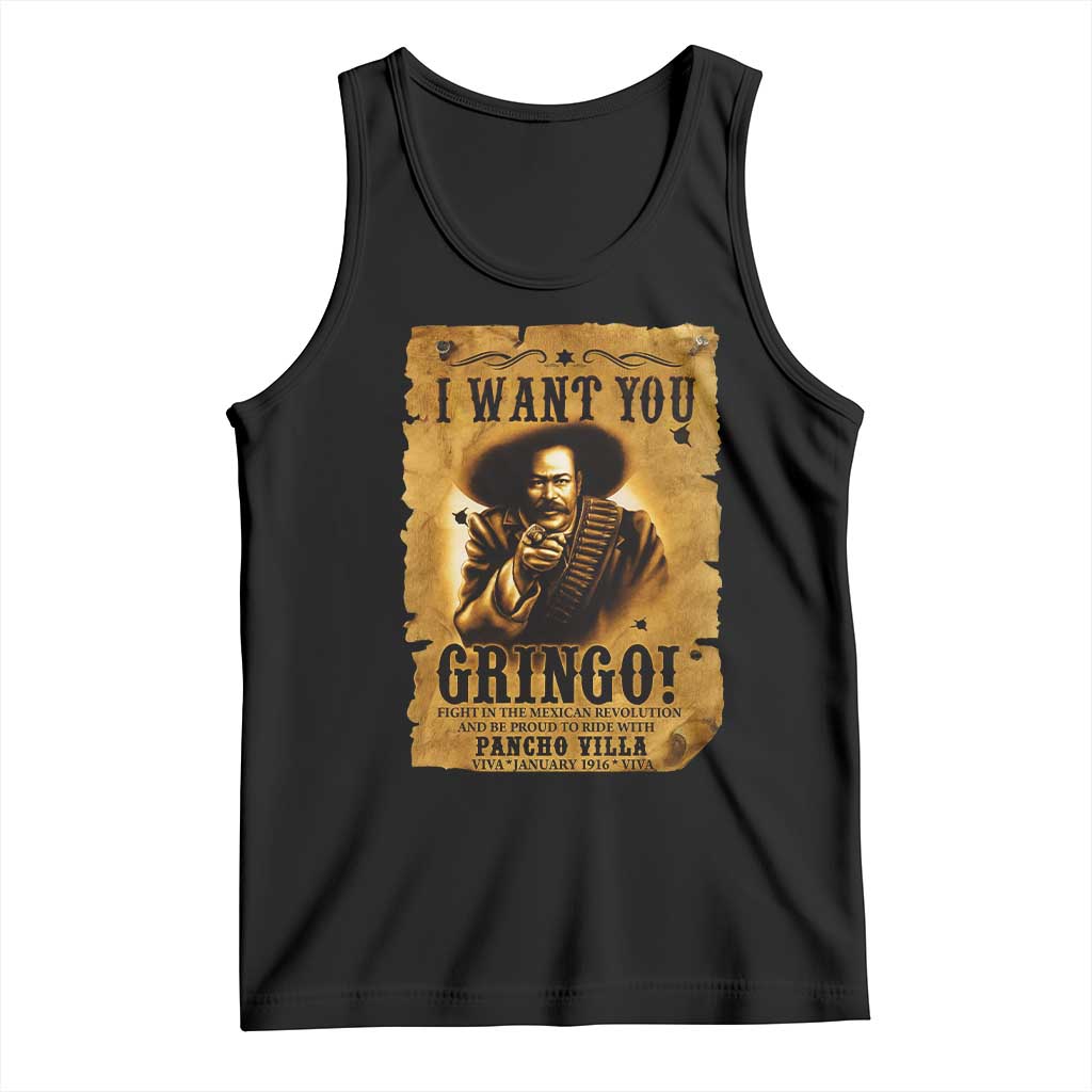 Pancho Villa Tank Top I Want You Gringo Fight In The Mexican Revolution TS11 Black Print Your Wear