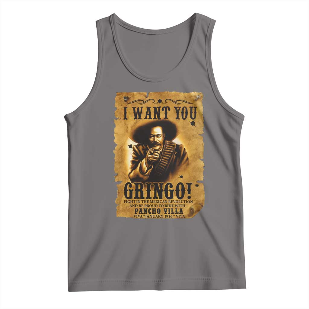 Pancho Villa Tank Top I Want You Gringo Fight In The Mexican Revolution TS11 Deep Heather Print Your Wear