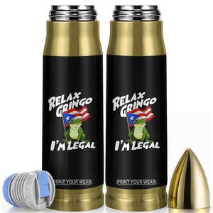 Funny Relax Gringo I Am Legal Bullet Tumbler Puerto Rico Flag Coqui Frog TS11 Black Print Your Wear